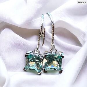 New Handmade Green Tourmaline Earrings Sterling Silver , October Birthstone